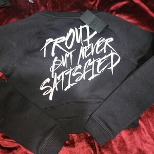 Alphalete Black Crop Top with White Print